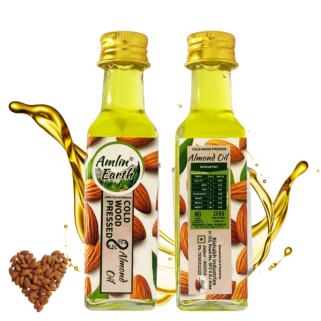 Premium Cold Wood Pressed Almond Oil Amlin Earth